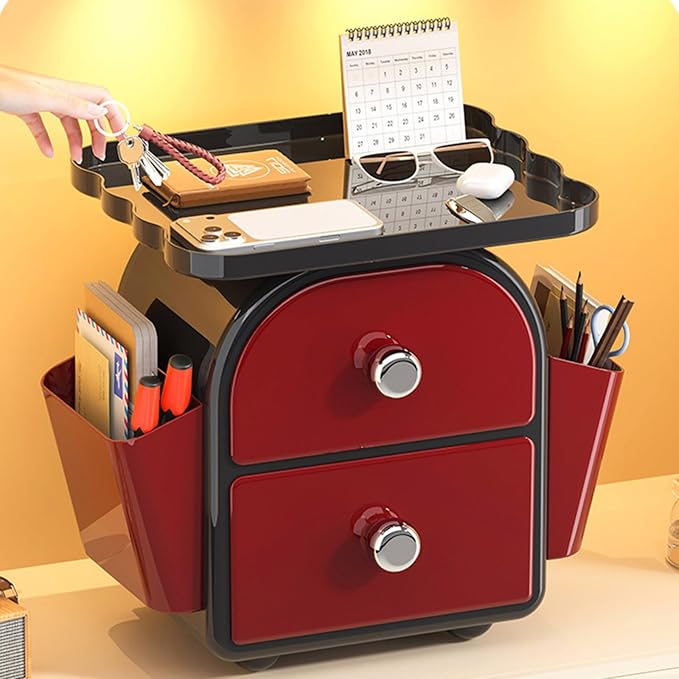 Space Saving Multifunctional Desktop Drawer Storage Box Ideal for Organizing Offices Supplies Makeup Accessories Presentation Storage Box
