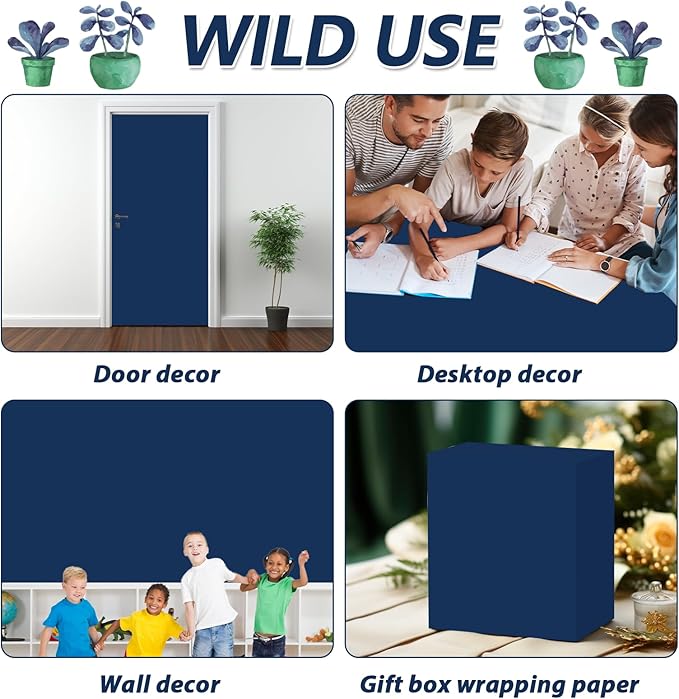 Navy Blue Bulletin Board Paper Roll Navy Blue Bulletin Board Background Paper Back to School Classroom Decoration Poster for Art Craft DIY Projects Home Office Classroom Party Supplies 17.7in x 20ft
