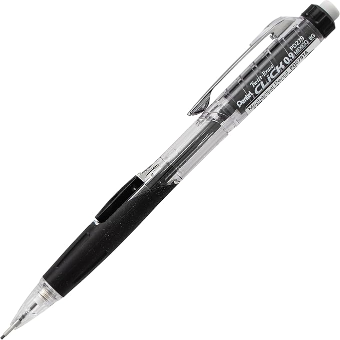 Pentel Twist-Erase Click Mechanical Pencil, (0.9mm), Pack of 6 Pencils with 2 Pack of Lead Refills (PD279TLBP6M)