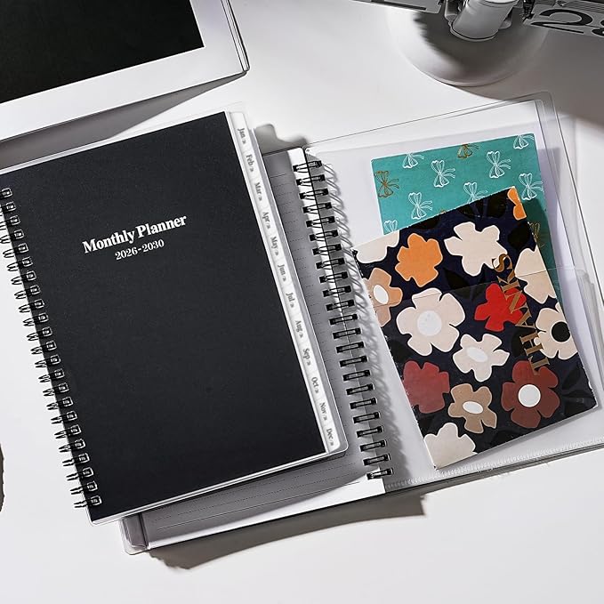 2026-2030 Monthly Planner/Calendar - 5 Year Planner 2026-2030 with Tabs, Jan 2026 - Dec 2030, 6.4" x 8.5", 60 Monthly Calendar, Two-Side Pocket, 9 Notes Pages, Suitable for Long-Term Planning