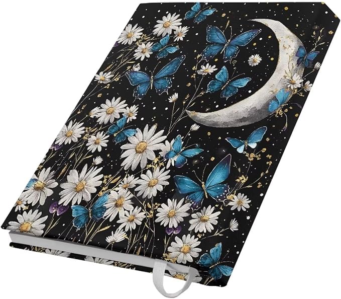 Dreaweet Daisy Butterfly Print Book Covers for Textbooks,Jumbo Book Sleeves for Book Lover Fit 9 x 11 Inches Paperback Hardcover Books Cover Protector,Washable & Reusable