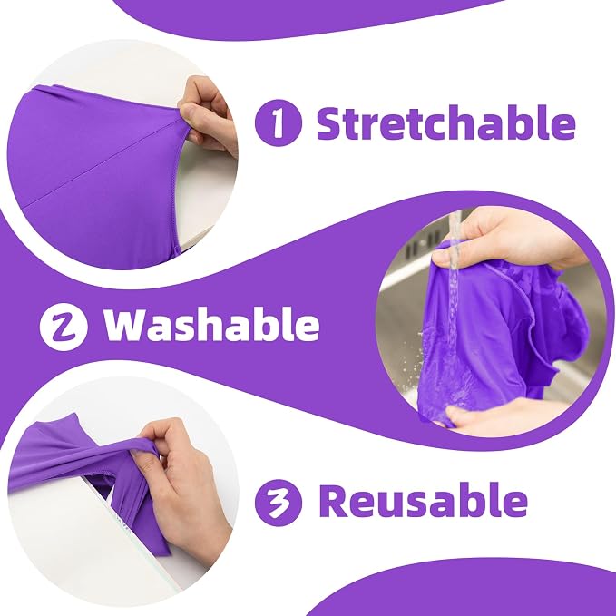 KICNIC Purple Fabric Book Cover for Hardcover, 1 Pack, 6x9 Inch, Up to 8.5”x9.5”, Adjustable School Book Sleeve Protector for Teens, Stretchable Decorative Cloth Book Sox for Book Covers