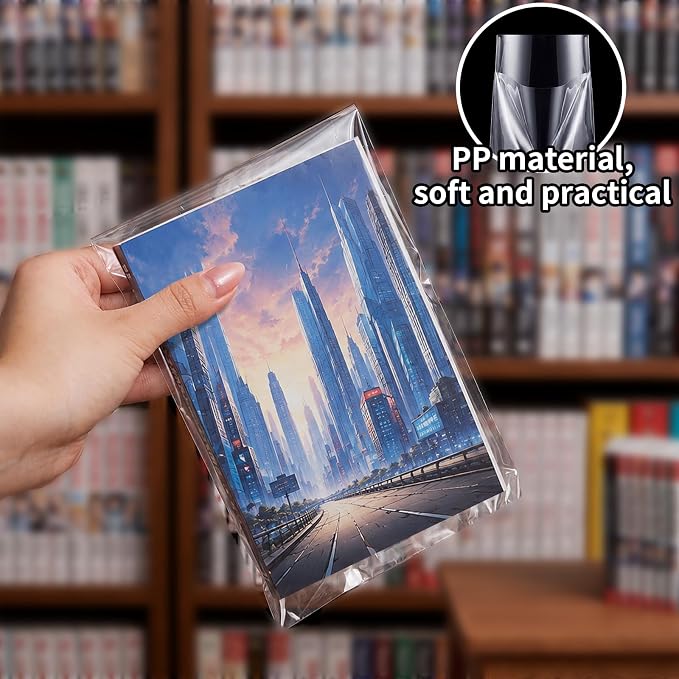 AmazingSpark 400 Paperback Book Bags 5 x 7 3/8 Inches 2" Flap Reusable Clear Polypropylene Sleeves, Acid-Free Comic Protectors for Back to School Student Pocket Paperbacks Book Covers