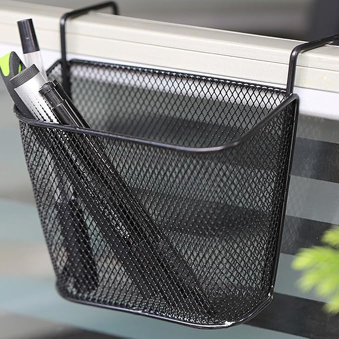 Operitacx Hanging Organizer Office Supply Rack Multifunctional Storage Basket for Pens Pencils Makeup and More Convenient Over-door Design for Office Bedroom Kitchen