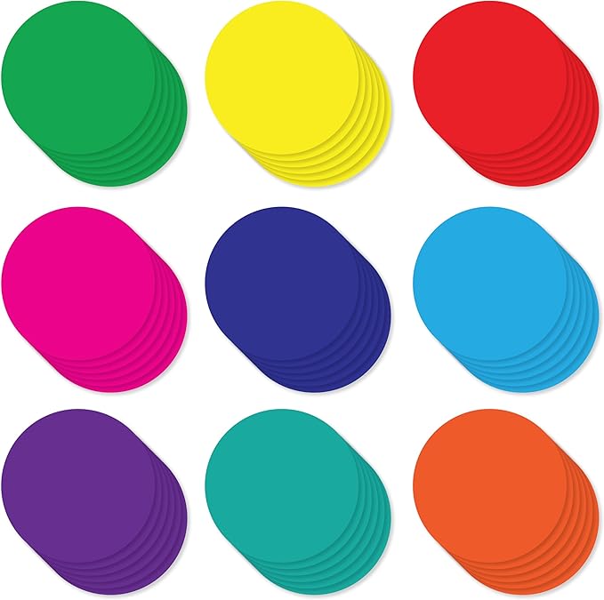 Paper Circle Cutouts 108pcs | Cut Out Shapes for Bulletin Board, Classroom, Decorations, Crafts