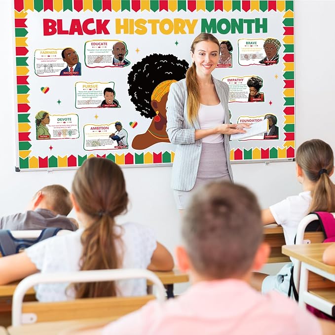 Black History Month Bulletin Board Decorations Set, African American Inspirational Quotes Posters Classroom Decorations for Middle School and High School History Educational Classroom Library Office