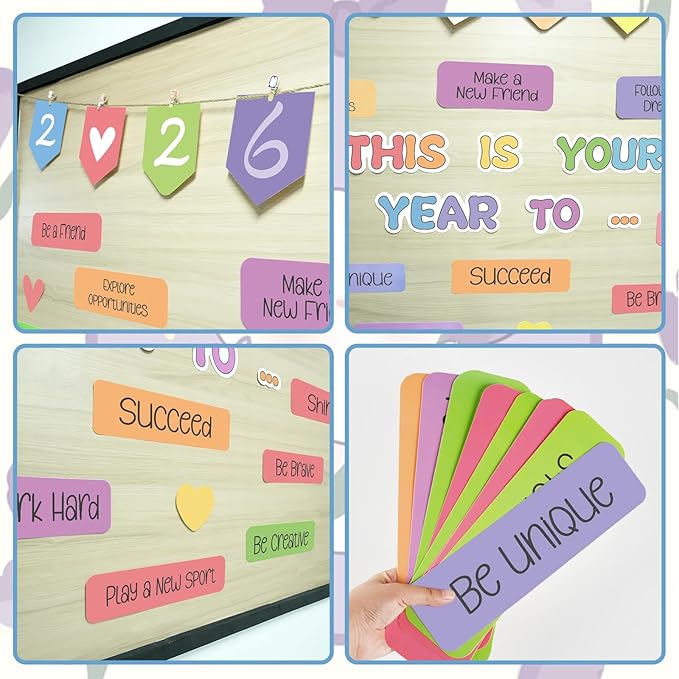 Classroom Bulletin Board Decorations, This is Your Year to Bulletin Board Sets, Growth Mindset Positive Affirmations Wall Decor for Teacher Welcome Back to School Classroom Door Wall Decors