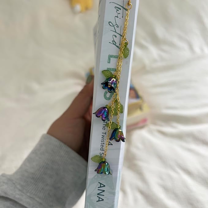 Cute Bookmarks for Women, Pretty Metal Flower Book Marks for Reading, Book Lovers Gifts for Club, Readers, Teacher Appreciation, Birthday, Mothers Day (Black)
