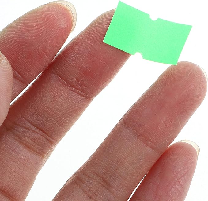 Price Tag Sticker 5000pcs Fluorescent Green Price Marker Label Paper Roll for Supermarket Pricing Machine, Adhesive Cost Decal for Commerce and Market Supply
