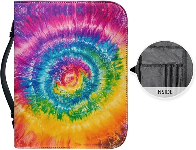 Tie Dye Bible Carrying Case for Women Colorful Bible Cases for Woman Church Bag Bible Accessories Gift Christian Gifts for Girls Men Women-Size 2XL