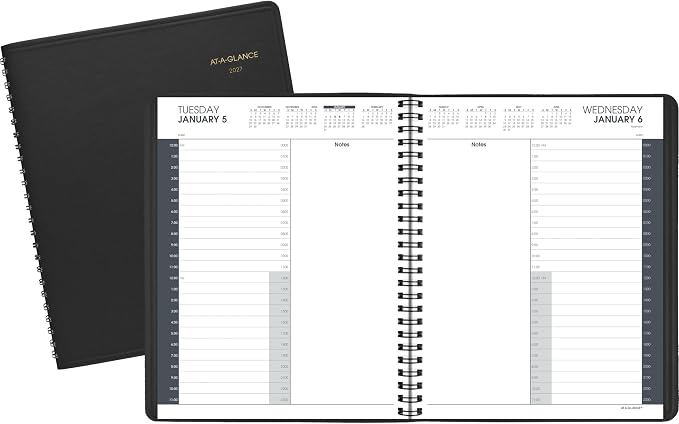 AT-A-GLANCE 2027 Appointment Book Planner, Daily, 8.5" x 11", 24-Hour, Black (702140527)
