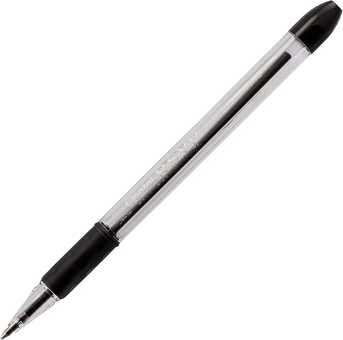 Pentel RSVP Ballpoint Pen, Fine Line, (0.7mm), Black Ink (BK90-A),12 Count (Pack of 2)