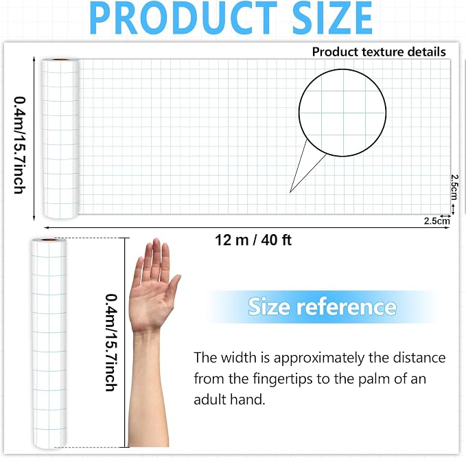 Blue Grid Graph Bulletin Board Roll Reusable Waterproof Erasable Blue Grid Bulletin Board Roll Loose Leaf Graph Non-Woven Fabric Background Poster for Classroom Decor Wrapping DIY Craft 15.7" x 40ft