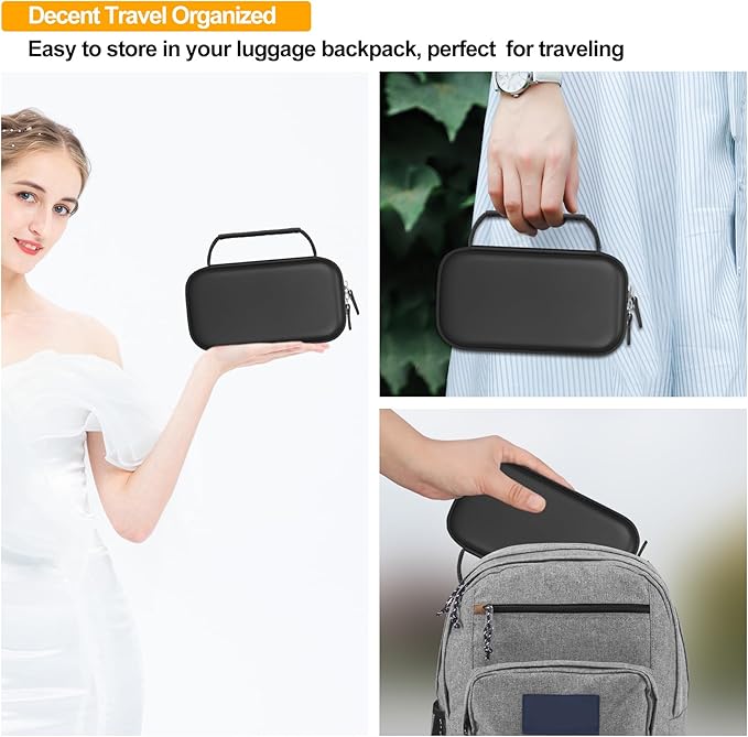 Elonbo Carrying Case for NIIMBOT B1 Label Maker Machine, Portable Mini Wireless Bluetooth Label Printer Travel Bag, Small Handheld Labeler Storage Holder, Mesh Pocket Fits Label Paper, Black