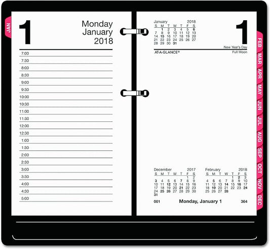 AT-A-GLANCE E717T50 Desk Calendar Refill with Tabs, 3 1/2 x 6, White, 2016