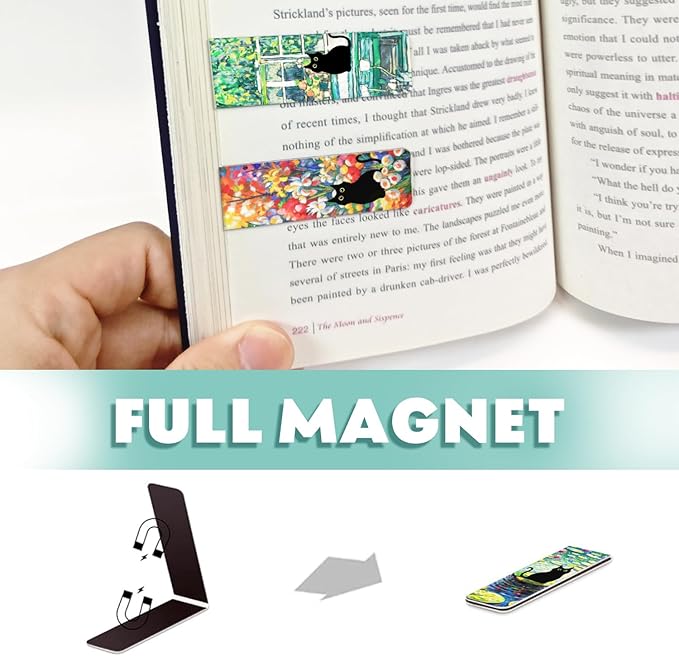 30 Pieces Bookmark, Magnetic Bookmarks for Women, Men, Book Lovers, Bookmarks Bulk for Students Teachers Reading, Cute Cat Bookmark