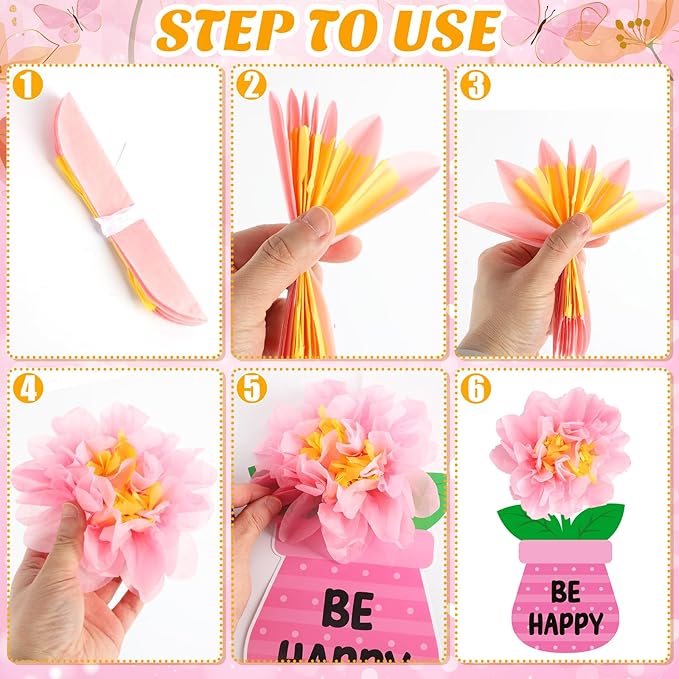 75 Pcs Spring Flower Bulletin Board Decorations Set 3D Flower Flowerpot Cutouts Decor Never Stop Growing Inspirational Bulletin Board Decoration for Classroom School Office Chalkboard Door Party Decor