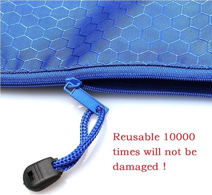 Mity rain 10Pcs Waterproof Zipper File Bags-A4 Size Oxford Office Filing Documents Storage Folder, Cosmetics Offices Supplies Travel Accessories Pouch- 10 Colors