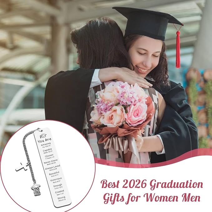 2026 Graduation Gifts for Him Her Religious Graduation Gifts for Women Senior Night Year Class of 2026 Bulk Best Gift for High School College Grad Gift for Daughter Christian Grad Bookmark Christmas