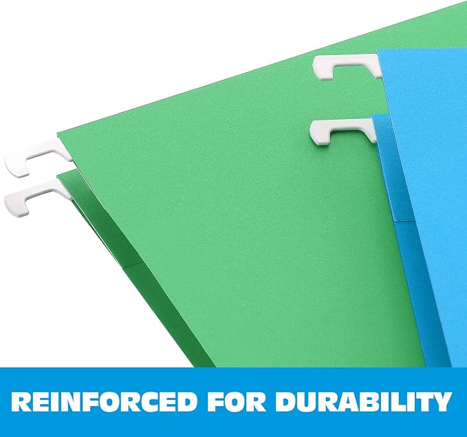 HERKKA Extra Capacity Hanging File Folders, 30 Pack Reinforced Letter Size Hanging Folders with Heavy Duty 1 Inch Expansion, Designed for Bulky Files, Medical Charts, Assorted Colors