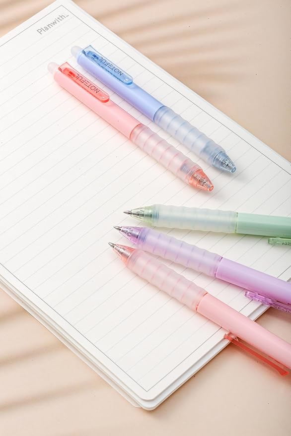 Black Ink Erasable Gel Pens, 0.7mm Fine Point Retractable Click Gel Writing Pens, Clean Erase Quick Dry for School Notes & Journaling, Students & Teachers