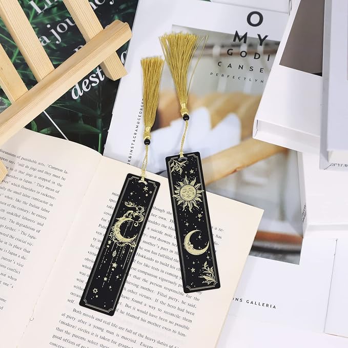 YoeeJob Metal Bookmark for Men Women Kid, Tarot Sun & Moon Book Marker for Book Lover, Unique Bookmarks for Boys & Girls Graduation/Birthday Gifts, Teacher Appreciation Gifts, Reading Present