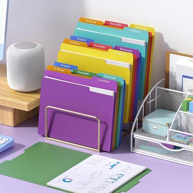 File Folders,21 Pack Manilla Folders 8.5x11,1/3 Cut Tabs Manila Folders for Easy Labeling and Organization,Colored File Folders Letter Size for Documents School Classroom Office Supplies