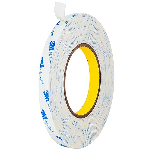 CANOPUS 1600T Double Sided Tape, 0.5in x 5yd, Thick PE Foam, Waterproof Adhesive Tape for Crafts, Picture Hanging, DIY Projects, Posters, Indoor & Outdoor Mounting