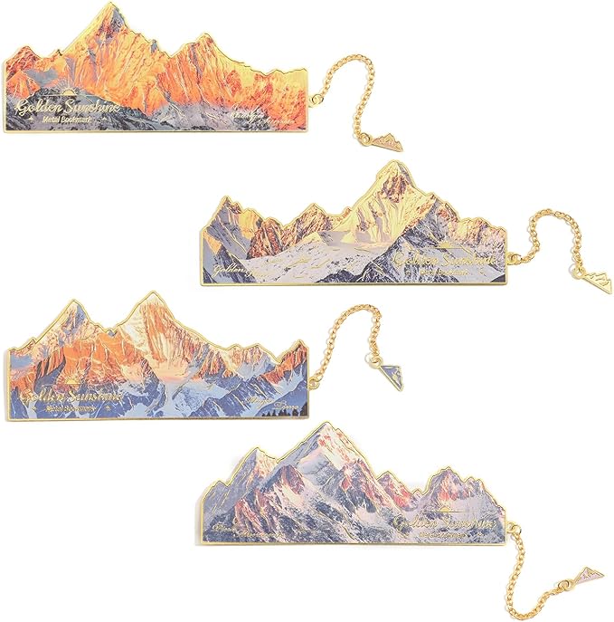 Vintage Bookmarks for Reading, 4 Pieces Sunshine Snow Mountain Book Marks, Gifts for Book Lovers, Bookmark for Women, Men, Teachers, Childern, Book Tracker Bookmarks Book Supplies