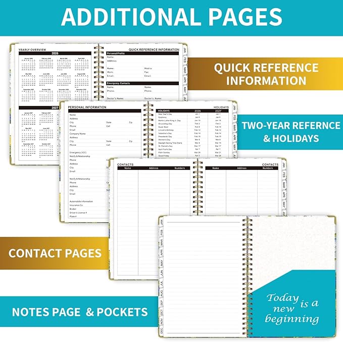 DoReFaSol2026-2027Academic Planner, Weekly and Monthly Planning Book，Calendar Planner July 2026 - June 2027, Hardcover Teacher Student Planning Agenda book with Tabs, A5 (6.3" x 8.4"), School Organizer for Student Teacher(Sunflower)