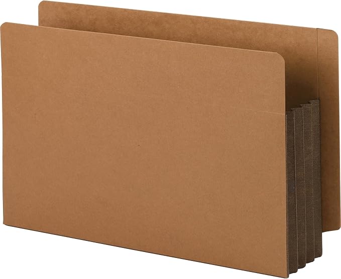Smead End Tab File Pocket, Reinforced Straight-Cut Tab, 3-1/2" Expansion, Extra Wide Legal Size, Redrope with Dark Brown Gusset, 10 per Box (74681)