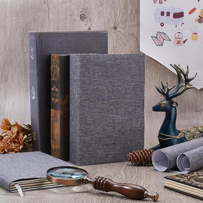 CRASPIRE 51 x 11.8 Linen Book Cloth Dark Gray Books Binding Fabric Surface Paper Backed Bookcover Densely Woven Cloth Books Album Scrapbooking Archival Covering Protector Bookbinding Supplies