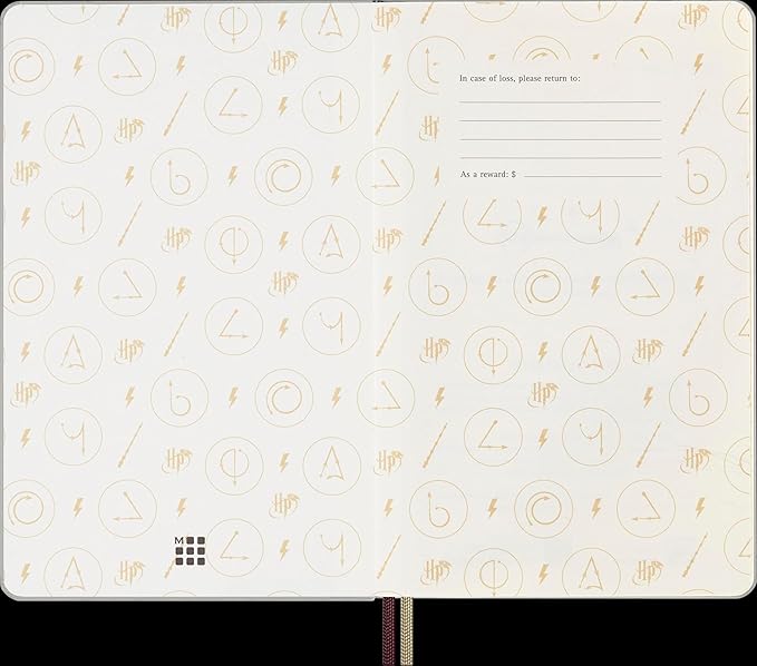 Moleskine Wizarding World Harry Potter Limited Edition Spells Collection, 12 Month 2025 Weekly Planner, Wingardium Leviosa spell cover, Hard Cover, Large (5" x 8.25"), Pearl Grey, 144 pages