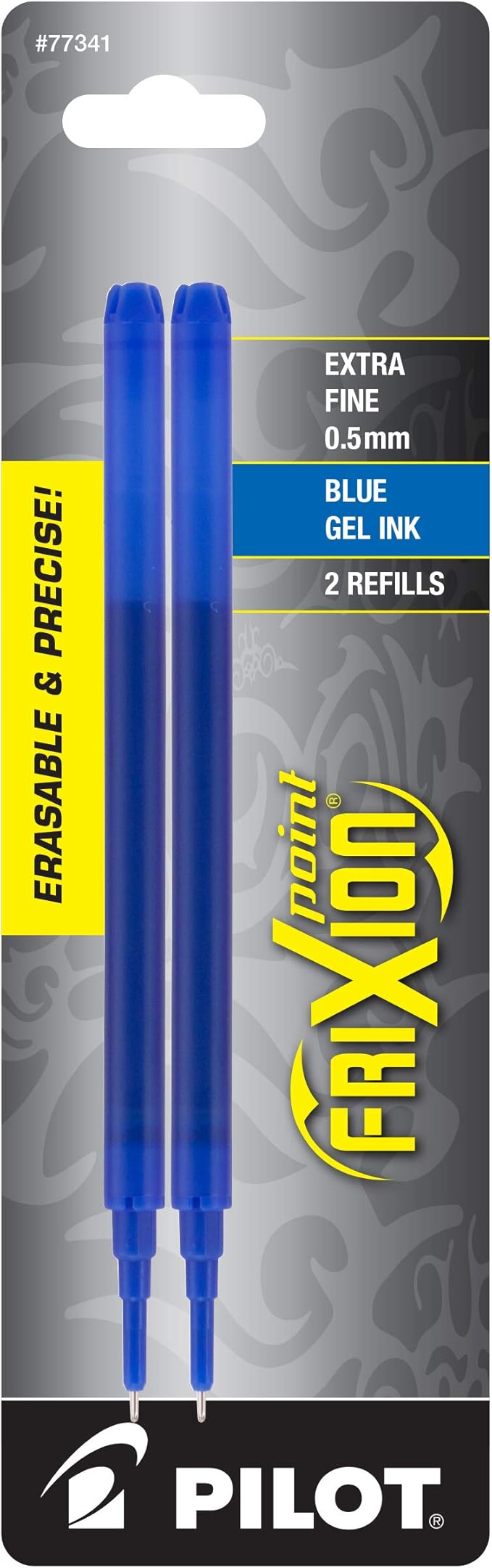 Pilot, FriXion Point Gel Ink Refills for Erasable Pens, Extra Fine Point 0.5 mm, Pack of 2, Blue