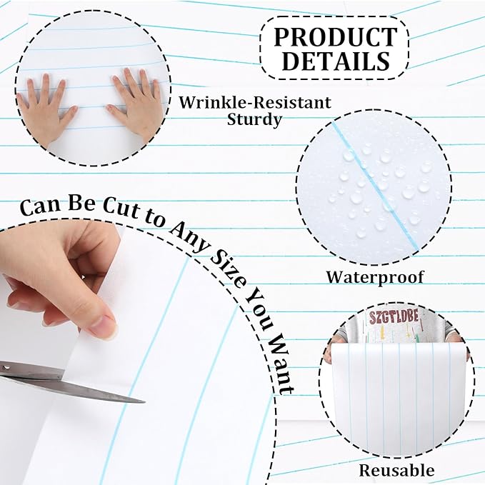 4 Rolls Notebooks Bulletin Board Paper Roll Non-Woven Bulletin Board Background Reusable Waterproof Classroom Poster Fade Resistant Poster for Classroom Decor Wrapping Craft Supplies 15.6In x 12 Ft