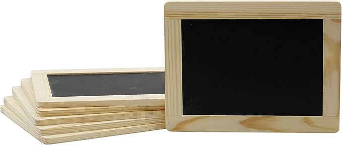 Creative Hobbies® Synthetic Chalkboard with Unfinished Wood Frame, 4 x 6 Inch -Pack of 6 Chalkboards
