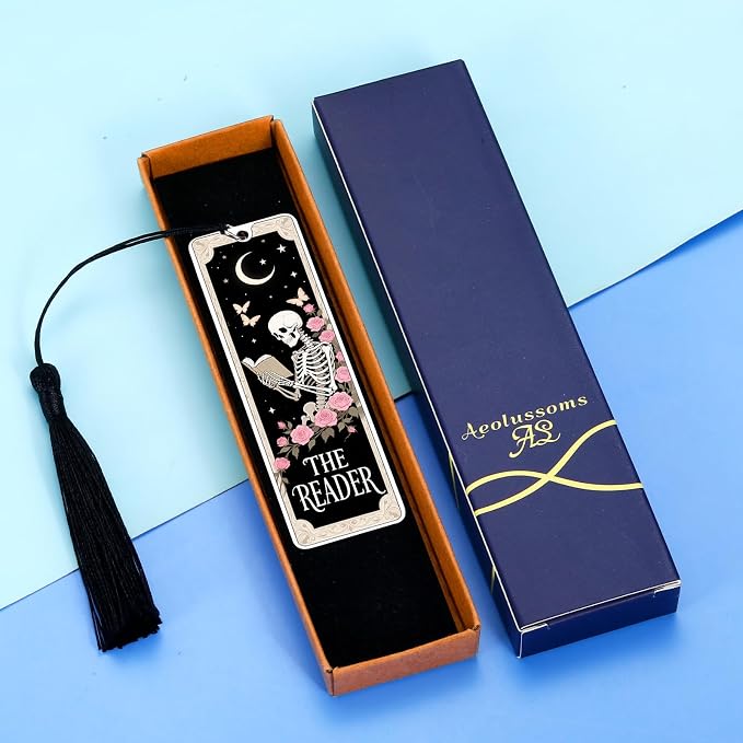 Dark Romance Merch Funny Bookmark for Book Lovers Reader Bookmarks Mothers Day Birthday Gifts for Women Best Friends Skull Book Markers College Girls Gift Basket Teen Girls Book Accessories Halloween
