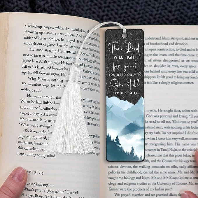 Christian Comfort Bookmark, Reassuring Gift for Believers, Peaceful Present for Spiritual Readers, Believer Comfort Gift, Unique Mountain Mist & Scripture Design Bookmark, WCB36