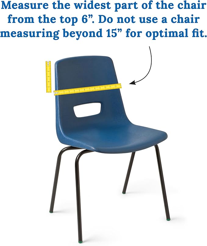 Carson Dellosa 12-Piece Chairback Buddy Pocket Chart Chair Set, 15" W x 19" H Desk Buddy Pocket Organizer With Name Tag, Back of Chair Organizer for Classroom Supplies, Chair Pockets for Classroom