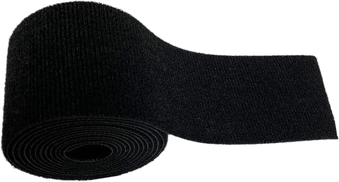 T.R.U. Nylon Double Sided Hook and Loop Cable Fastening Tape. (2 in. X 10 Ft, Black)