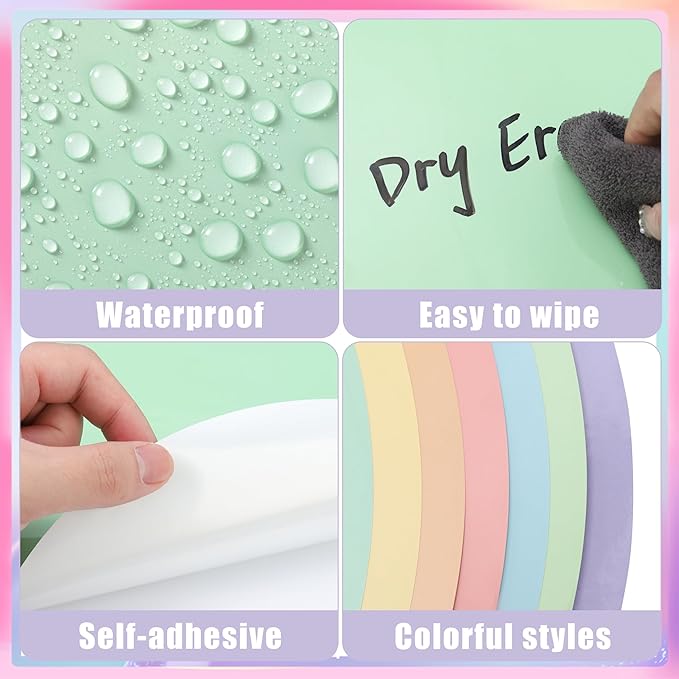 24 PCS Colorful Dry Erase Dots for Classroom Table 11in Dry Erase Circles Marker Stickers 8 Colors Removable Spots Sticker Wall Decals for School Classroom Teachers Students Whiteboard Desk Wall Decor
