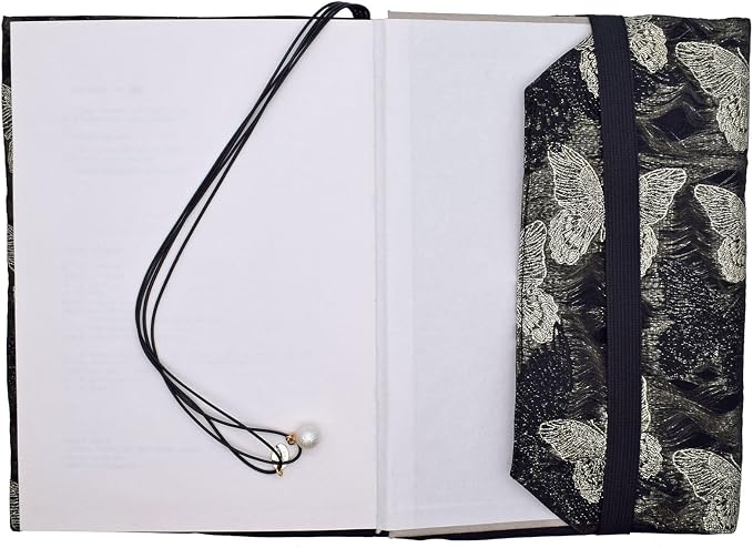 BLBMH 5.5x8.5 Fabric Bible Cover Non-Stretch | Built-in Bookmark | Handmade Washable Book Sleeve for Paperback Journal Privacy Reading Gift for Women - Butterfly B