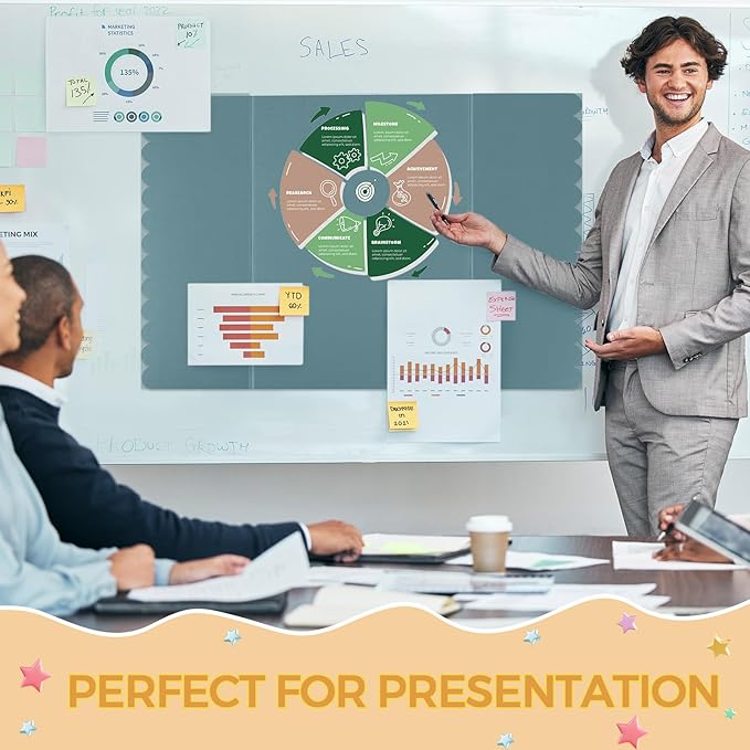 Mooliwe 4 Pack 21" X 14" Trifold Poster Board Tri Fold Poster Boards Foldable Corrugated Business Presentation Display Paper Boards for Science Fair Events, School Projects, Exhibitions(Boho)