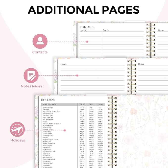 SKYDUE 2026-2027 Monthly and Weekly Academic Planner, July 2026-June 2027, 8.5"x11", Agenda Calendar with Colorful Tabs and Storage Pocket, Ideal for School Office Supplies