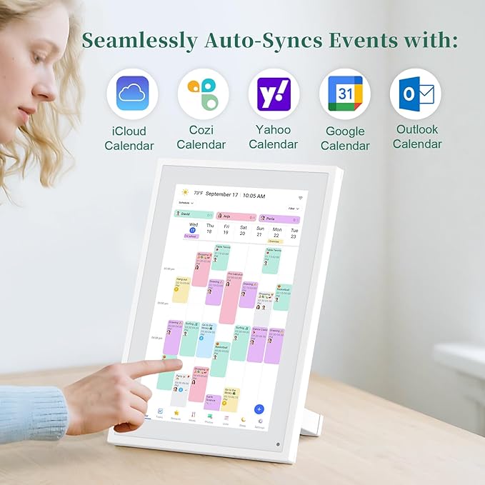 Digital Calendar,10.1 Inch Smart Electronic Calender Family Planner,IPS HD Touch Screen Home Interactive with WiFi App Control,AI Meal Schedule, Duty Chart,Achievement Rewards-Share Photos,Videos and Sound Reminder,Gifts for Women Men Mom Dad,Desk Cale...