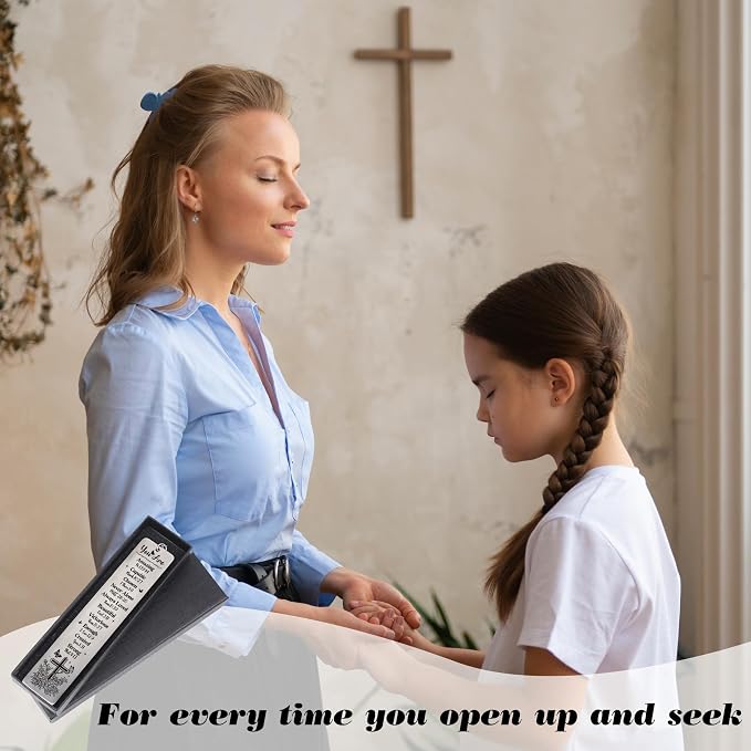 Metal Christian Bookmark for Women - Bible Book Marks with Scripture Verse Cross, Inspirational Religious Gifts for Baptism First Communion Birthday Graduation Back to School