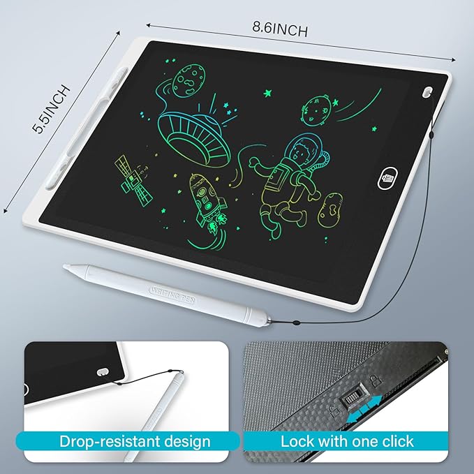 Magnetic Board for Fridge, 9.8”×6.7” Small LCD Writing Tablet Blackboard Grocery to Do List Magnet Pad Dry Erase White Black Whiteboard Adult Chore Chart Refrigerator Digital Notepad Message Center