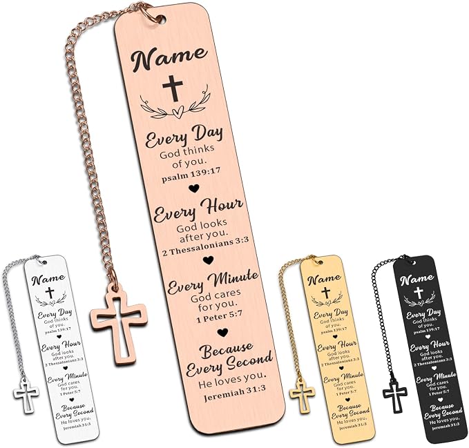 Personalized Bible Bookmarks - Custom Name Inspirational Christian Bible Religious Bookmarks Gifts for Women Men Book Lovers (Style-2)