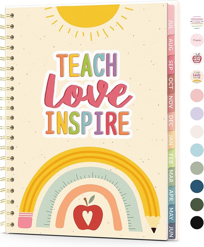 Teacher Planner 2026-2027, Forvencer Academic Planner 2026-2027, Jul 2026 - Jun 2027, 8.5"x11", Weekly & Monthly Planning Book with 7 Periods, School Agenda for Teacher Student, A4, Colored Style