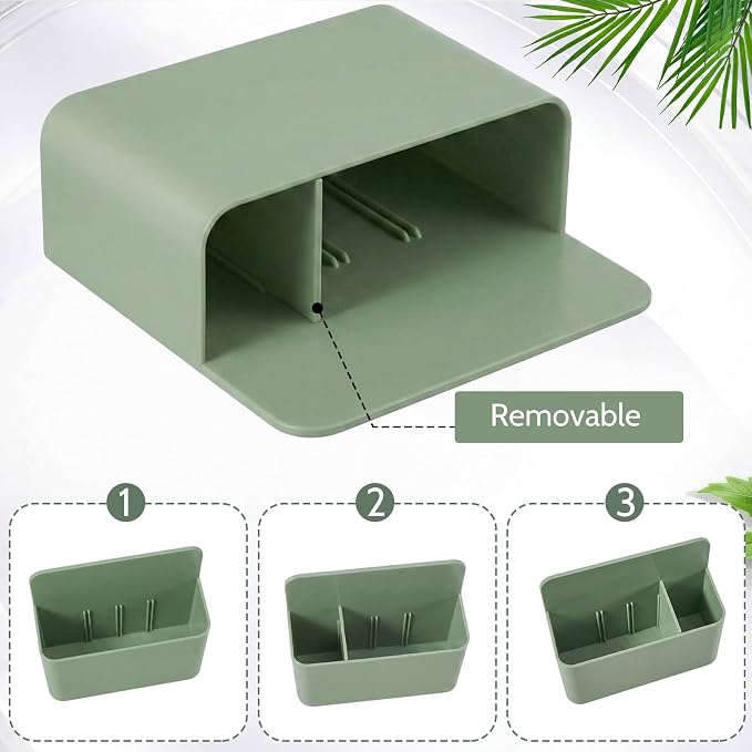 6 Pcs Magnetic Dry Erase Marker Holder Magnetic Pen Holder for Whiteboard Magnet Pencil Storage Organizer for Office Refrigerator Locker Classroom Organization Metal Cabinets (Greenery)